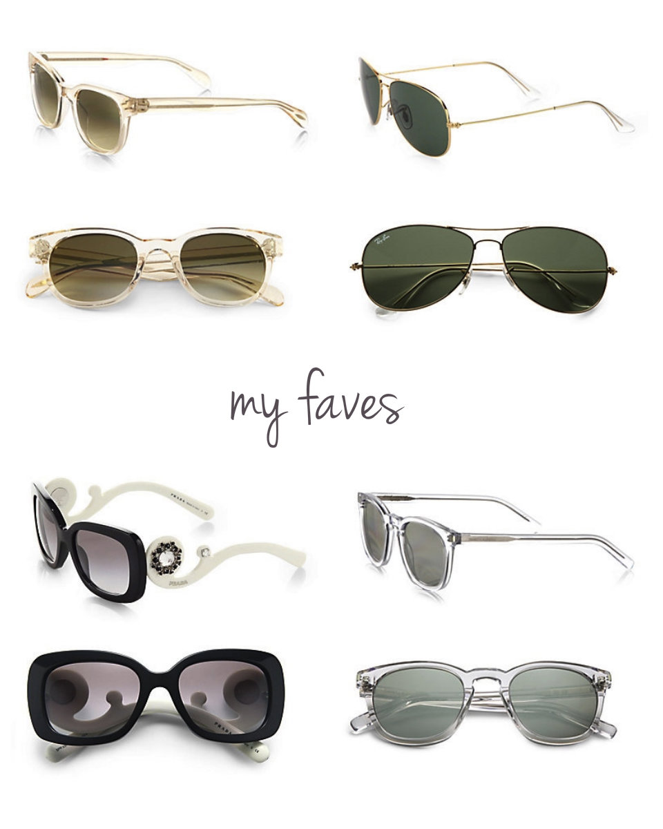 collage of Oliver Peoples, RayBan, Prada, Saint Laurent sunglasses