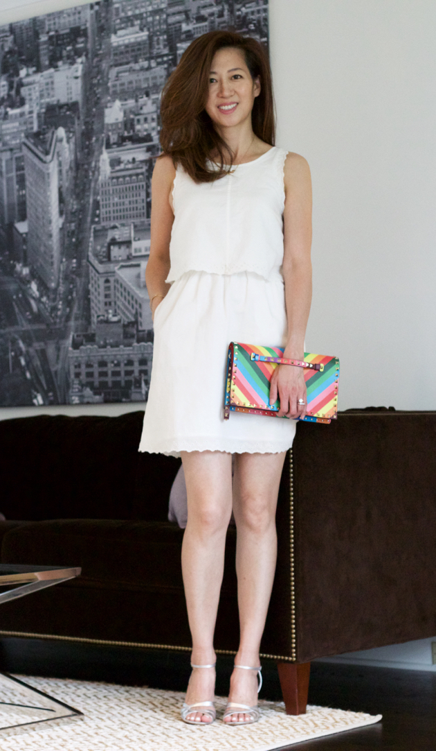 OOTD, white dress, Valentino bag