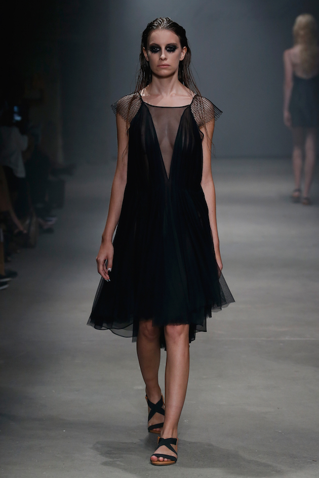 Leanne Marshall, black silk dress, spring 2016
