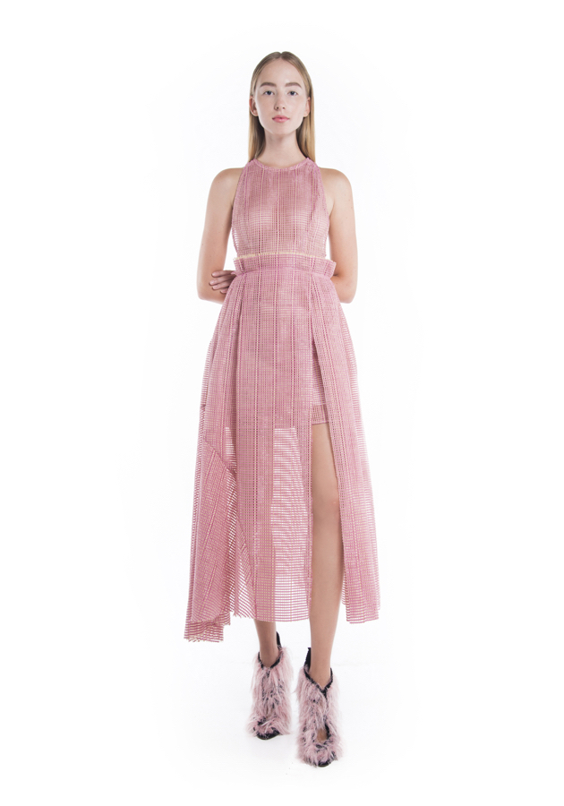 natargeorgiou pink dress, skirt with volume