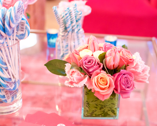 floral arrangement and candy display