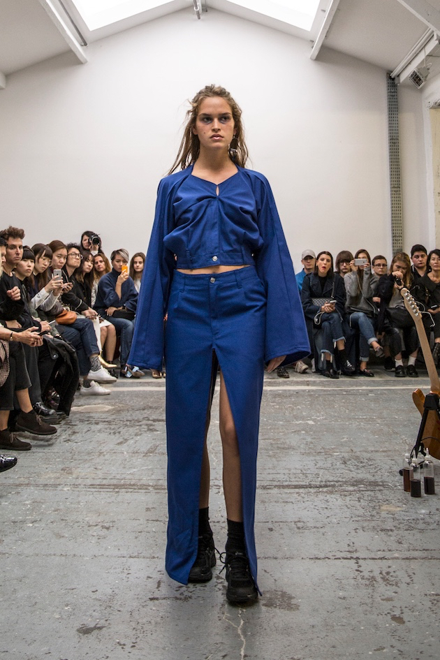 Deconstructed blue workwear