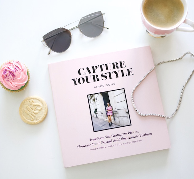 Song of Style's Capture Your Style Book, Gentle Monster Sunnies, coffee, Cupcake, necklace