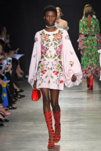 Andrew Gn Spring 2018, pink floral embroidered mini dress