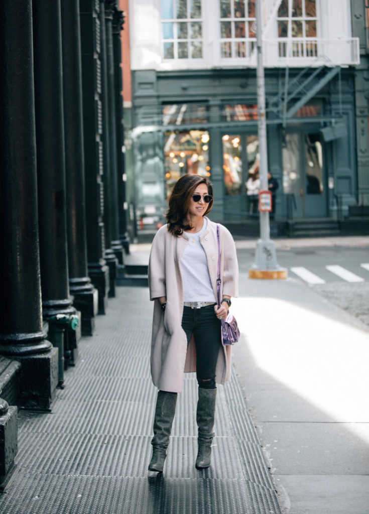 Pink Coat streetstyle OOTD in Soho