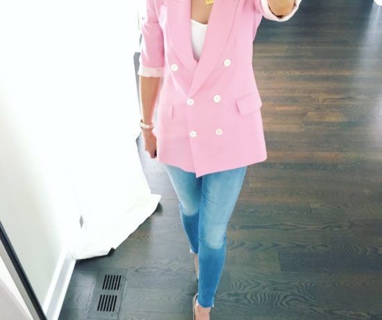 Spring Fashion Trend Faves - Pink Zara double-breasted jacket