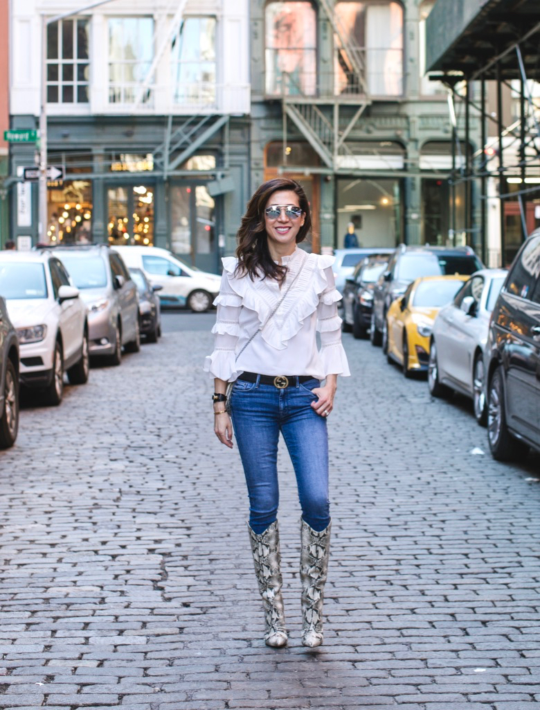 Snakeskin Print Boots You Need Now + OOTD in Soho New York City