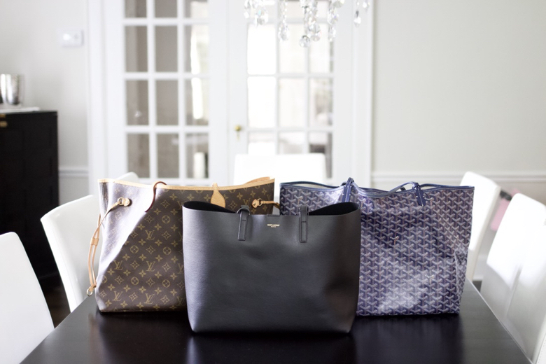 3 Favorite Tote Bags: Louis Vuitton Neverfull, Saint Laurent Shopping, Goyard Saint Louis