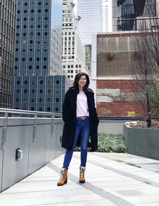 Wearing Naturalizer All-weather boots, Zara coat in midtown Manhattan, NYC.