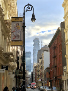 Street view of stores in Soho NYC.
