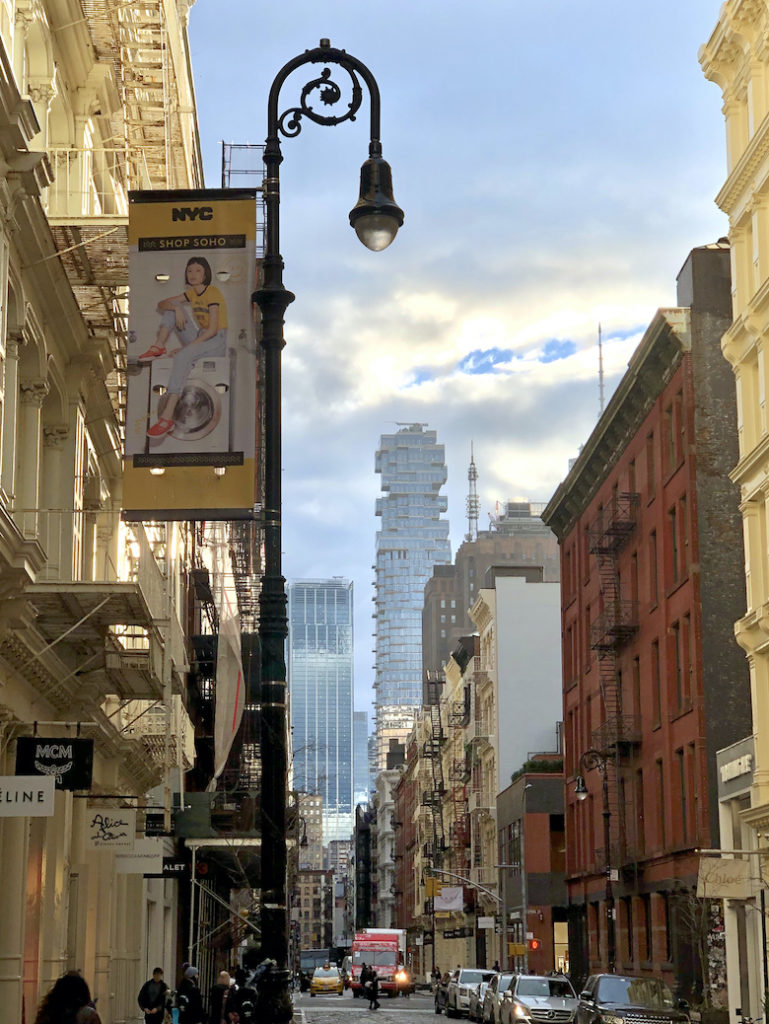 Street view of Soho and downtown New York City